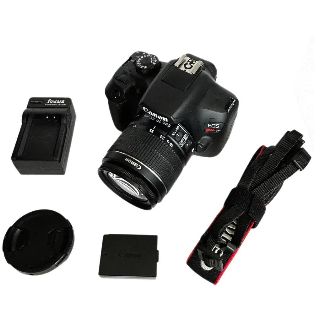 Canon EOS Rebel T6 DSLR Camera with EF-S 18-55mm Zoom Lens Black DS126621